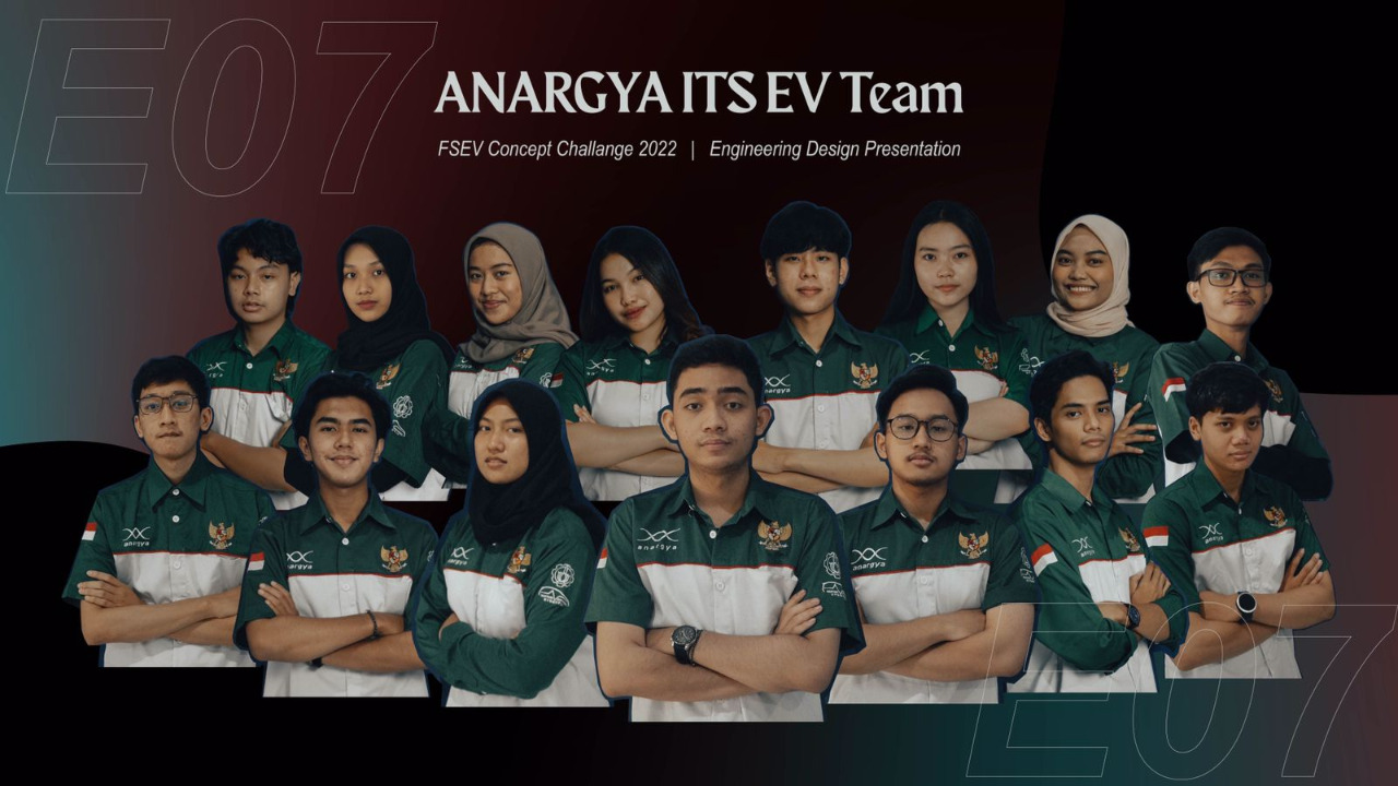 Tim Anargya ITS dengan kode E07 yang bertarung di ajang kompetisi Pi-EV India 2022