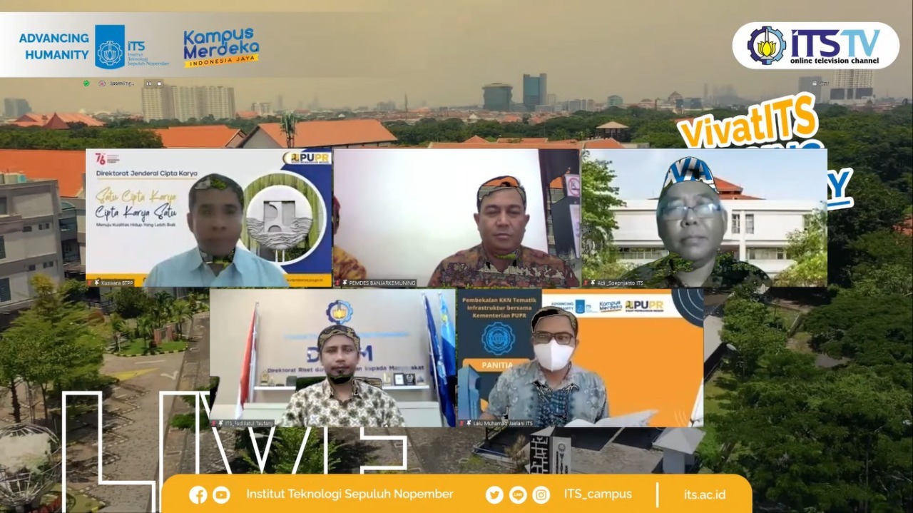 Sebagian pemateri yang dihadirkan dalam webinar untuk meresmikan pembukaan KKN Tematik Infrastruktur ITS Kolaborasi Kementerian PUPR