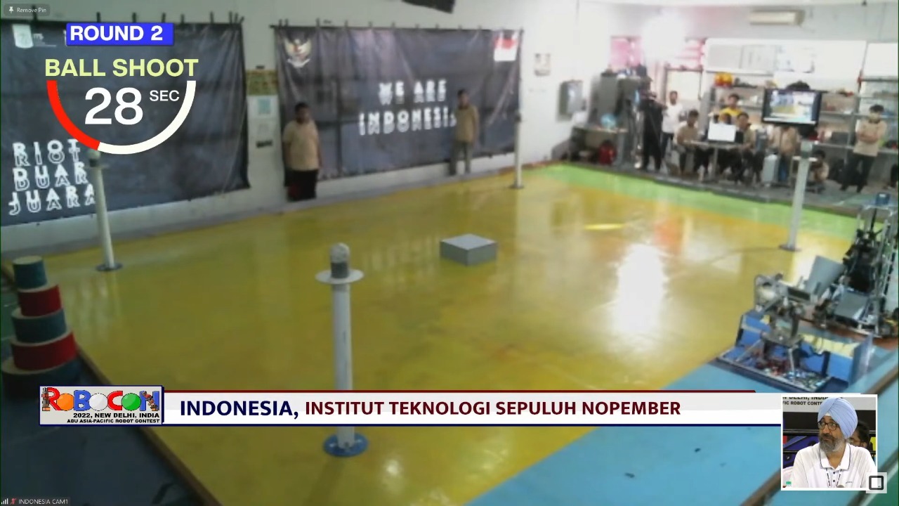 Suasana pertandingan ABU Robocon 2022 yang diselenggarakan secara daring dan disiarkan secara live streaming, Minggu (22/8)