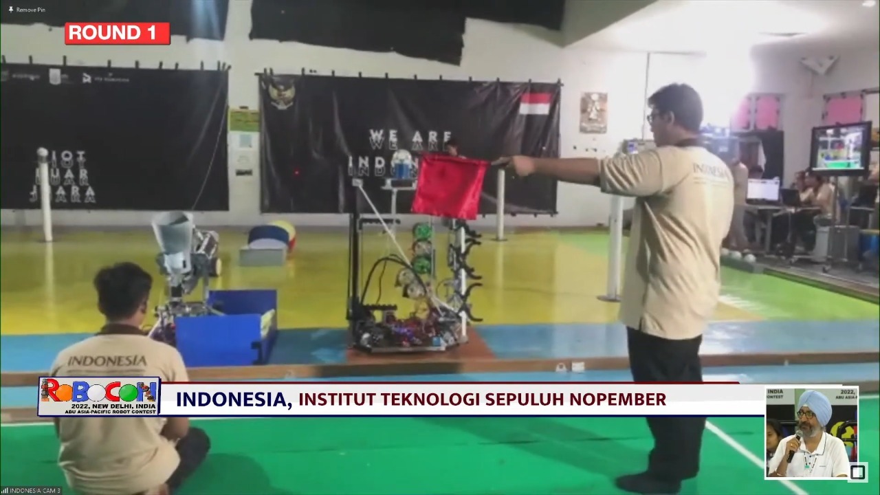 Sesi persiapan jelang mulainya pertandingan Lagori dalam ABU Robocon 2022 yang digelar secara daring