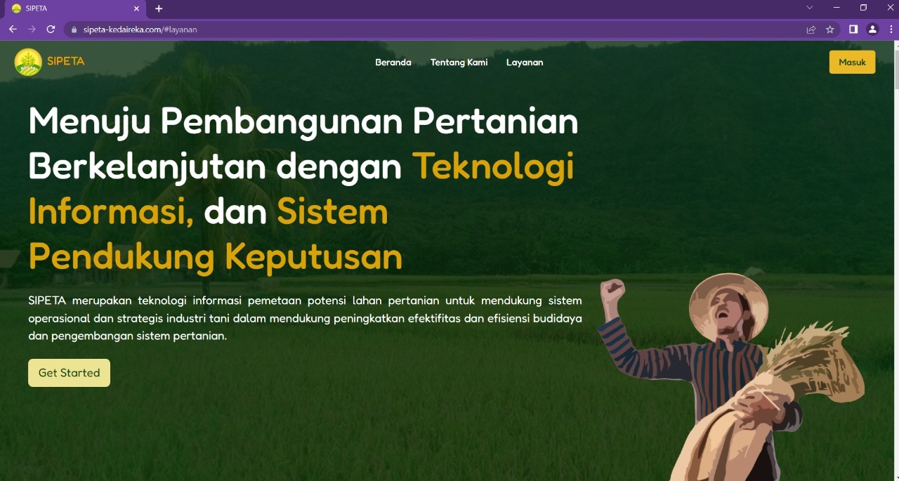 Tampilan aplikasi SIPETA dari tim riset ITS yang diharapkan menjadi solusi pembangunan pertanian berkelanjutan di Indonesia