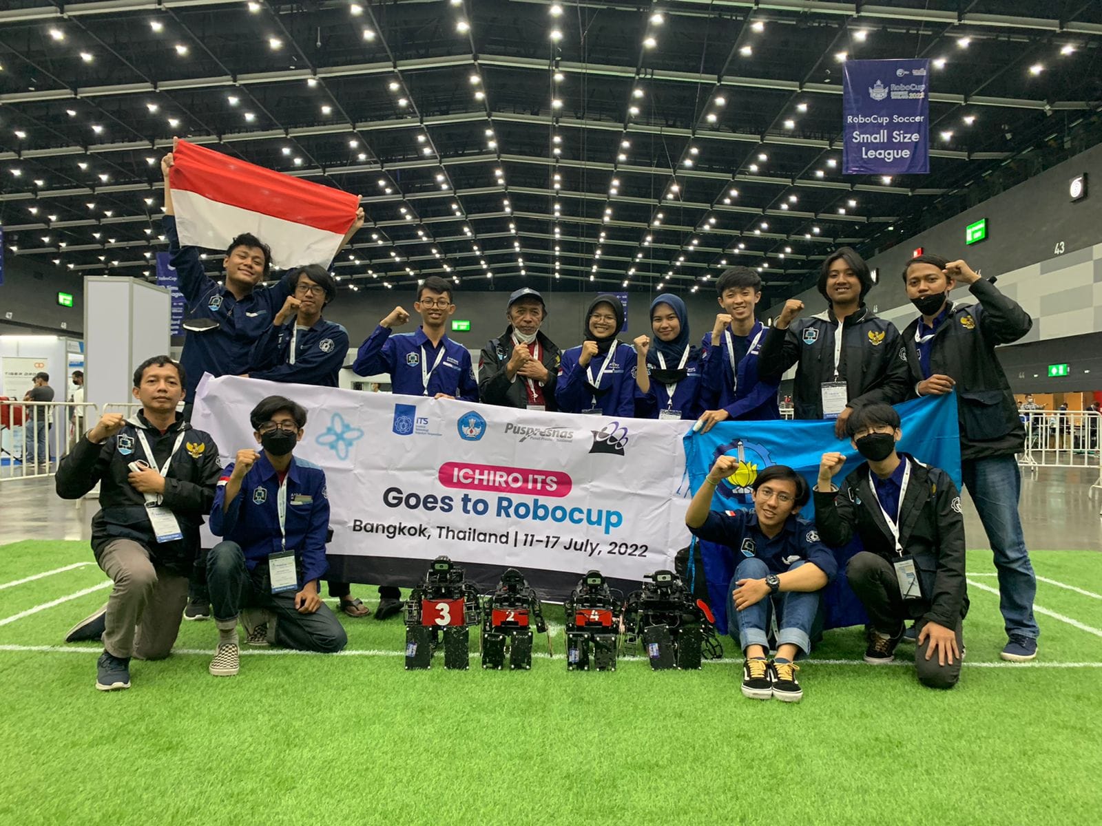 Together with the ITS Ichiro team, Fiqey Indriati Eka Sari won the Robocup 2022 event in Bangkok