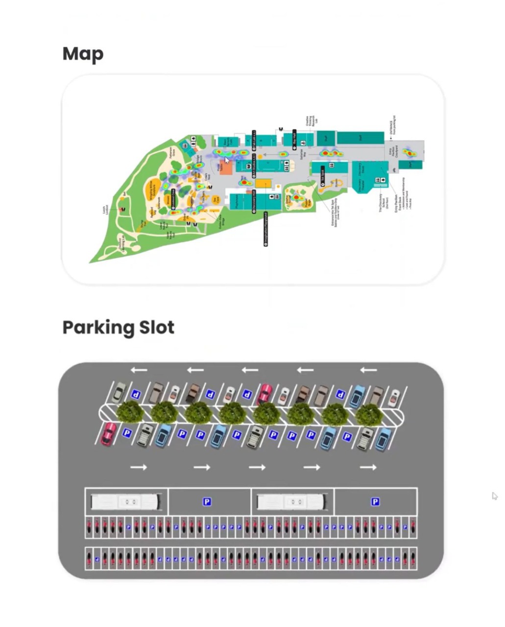 Salah satu fitur unggulan dalam Urbaneur dimana terdapat informasi kepadatan pengunjung dan lahan parkir dalam peta secara real-time