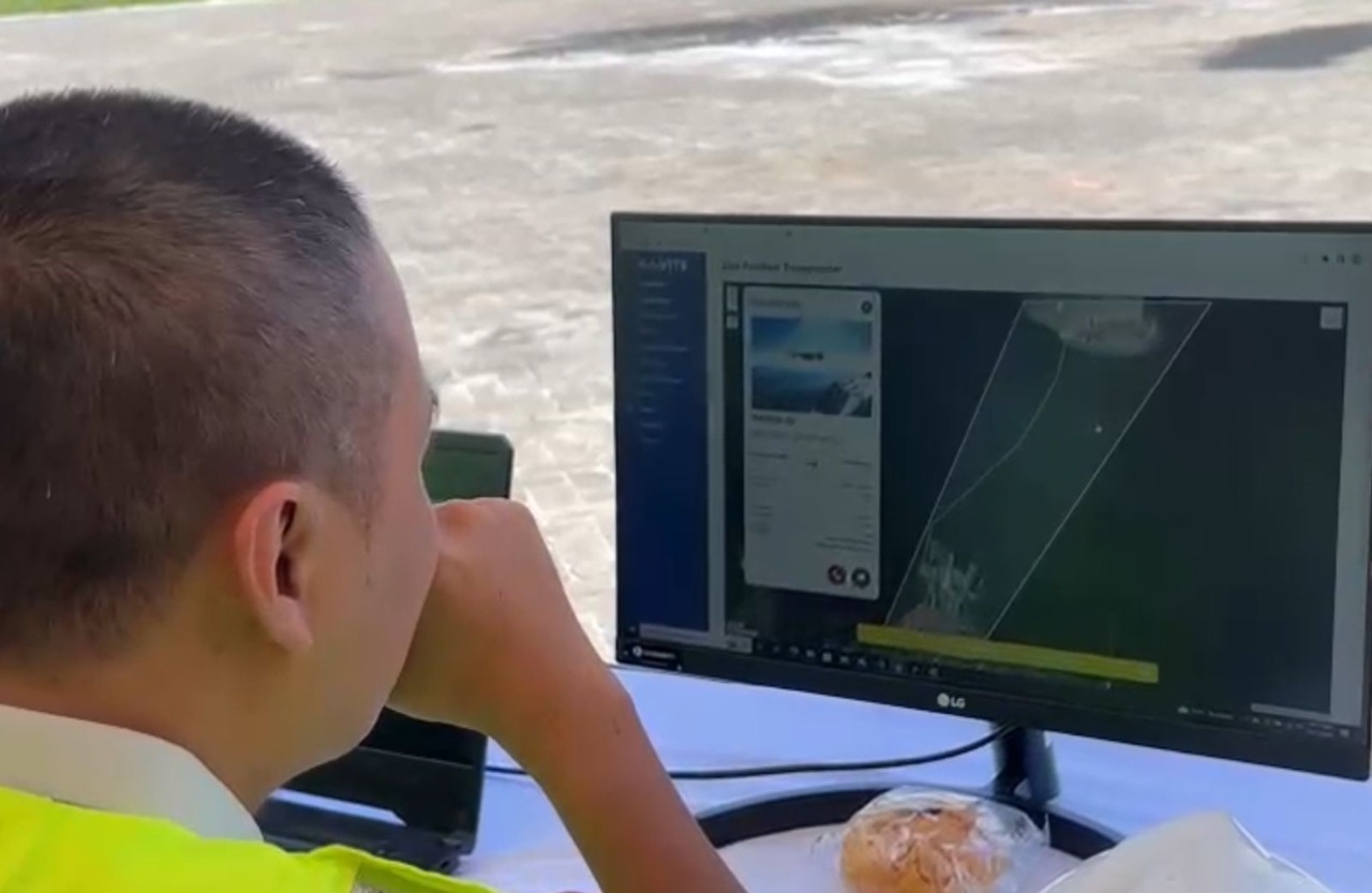 Pemantauan PUTA dengan UAVITS yang menampilkan visualisasi jalur penerbangan PUTA