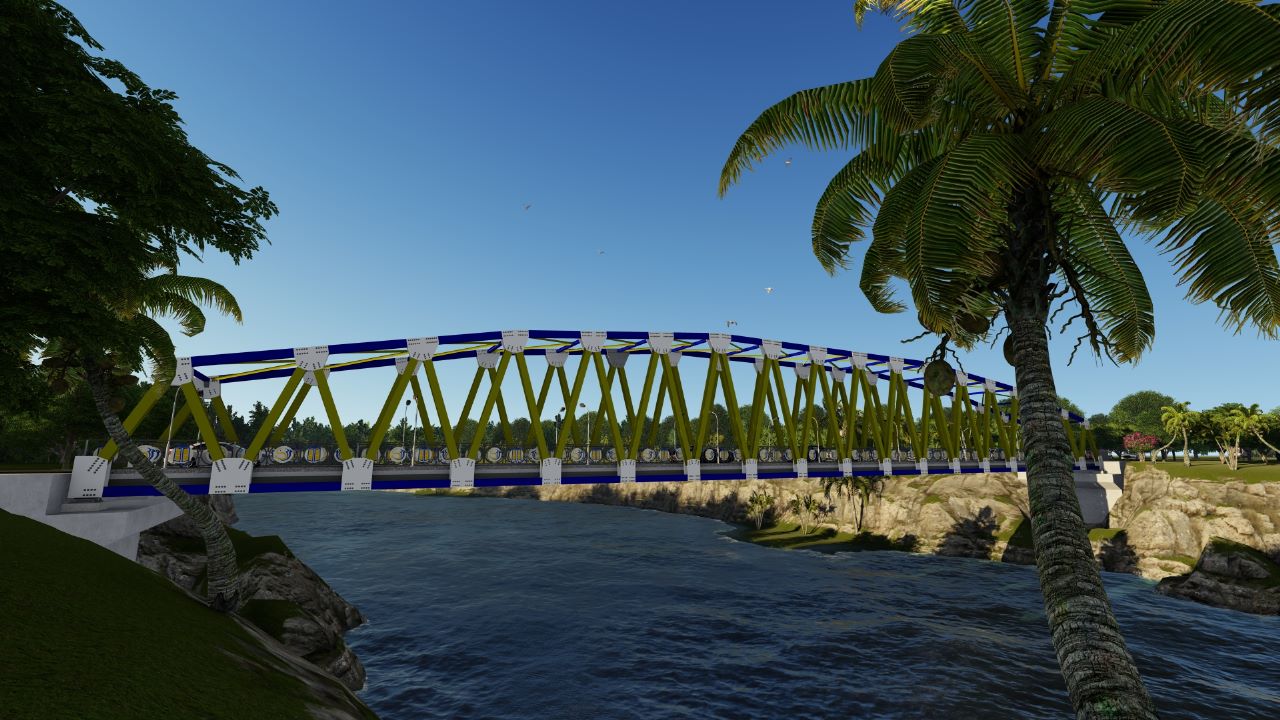 Visualisasi desain jembatan Ashakaso yang dirancang oleh Tim Saba 63 dari ITS