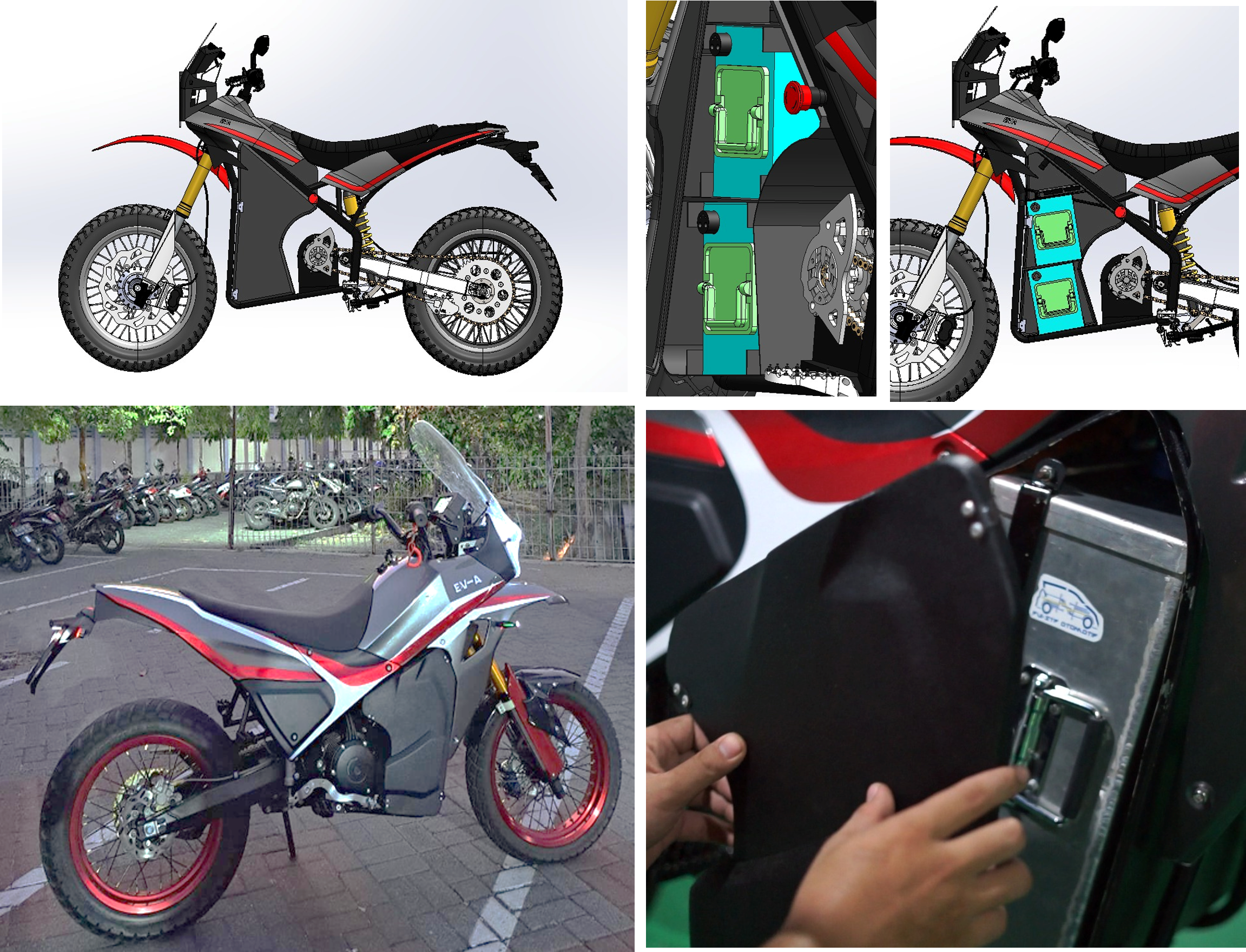 Desain rancangan dan realisasi motor EV-A karya tim STP Klaster Otomotif ITS yang mengedepankan sistem manajemen energi