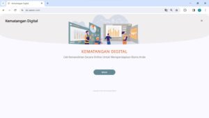 Tampilan awal aplikasi rancangan Dr Tining Haryanti SKom MM MKom untuk mengukur ketercapaian transformasi digital pada suatu organisasi