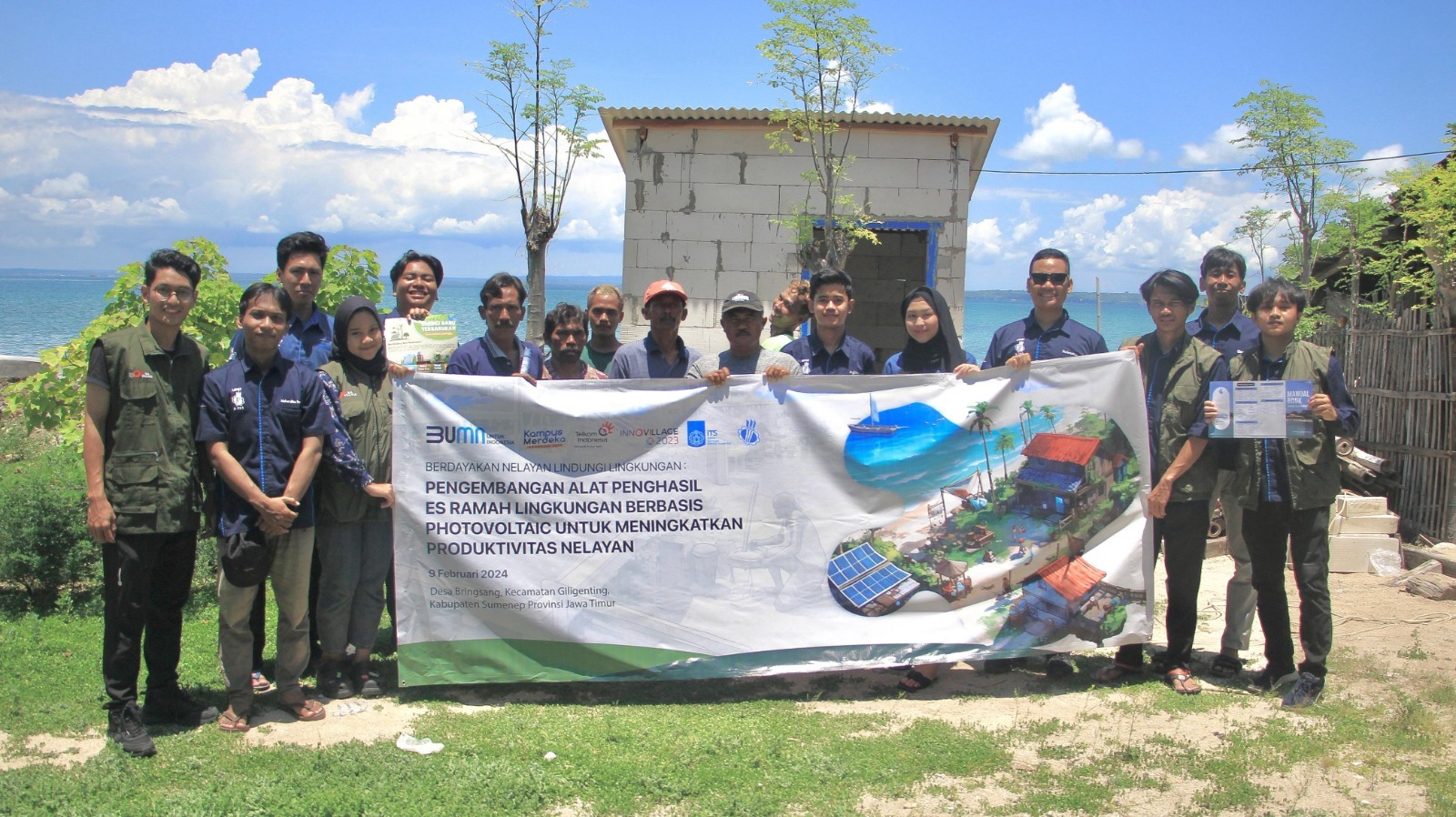 Tim riset ITS bersama Kelompok Nelayan Karya Bahari Desa Bringsang, Sumenep