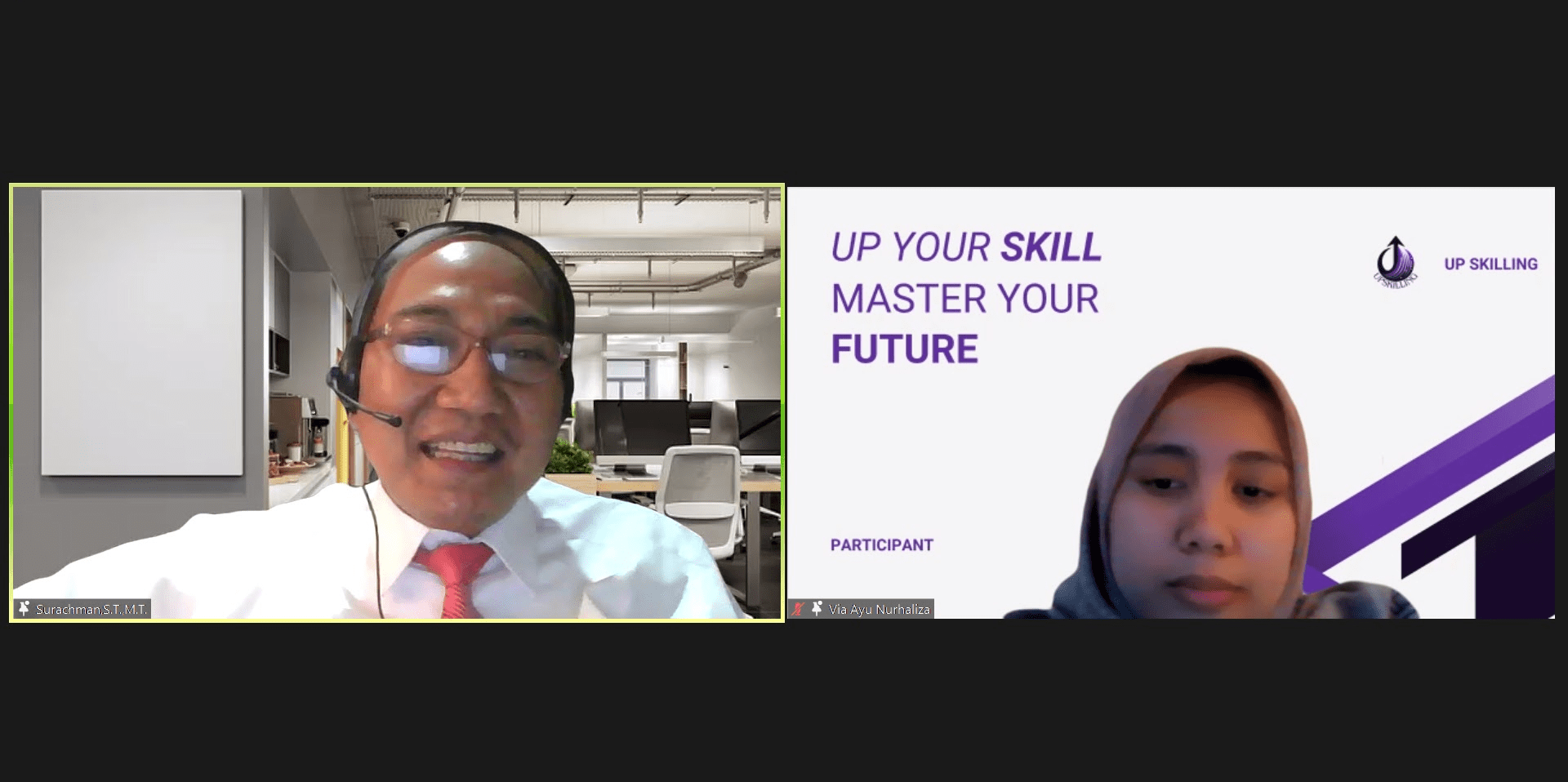 Gambar Surachman ST MT menjawab QnA dari peserta