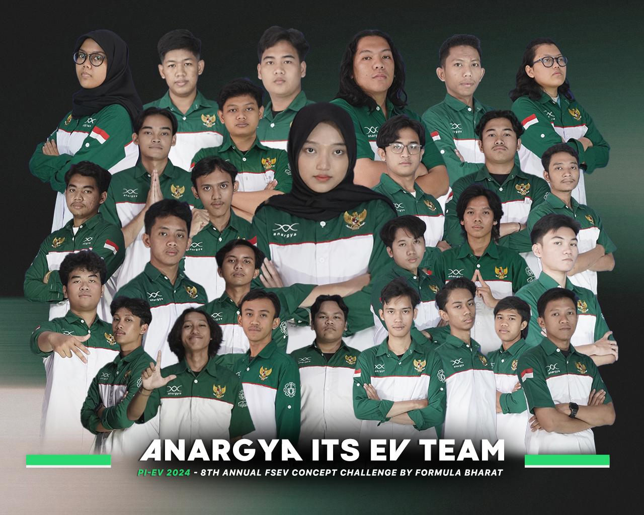 Tim Anargya ITS yang berhasil menjuarai kompetisi Formula Bharat Pi-EV 2024