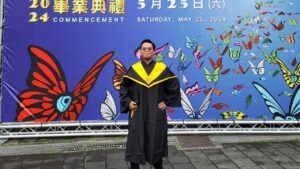 Hendy Gilang Syahputra saat mengikuti wisuda untuk gelar Master of Science di National Taiwan University of Science and Technology (NTUST), beberapa waktu lalu