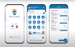 Tampilan antarmuka aplikasi AIO Class
