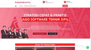 Tampilan awal AkademiSipil, platform digital belajar software bagi mahasiswa teknik sipil yang diciptakan alumnus ITS