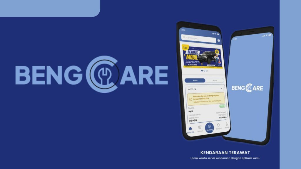 Tampilan aplikasi BENGCARE yang membantu menghubungkan konsumen dengan bengkel yang terekomendasi