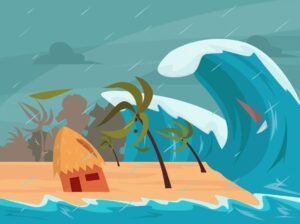 Ilustrasi Tsunami Aceh yang terjadi 20 tahun lali (Sumber: Freepik.com)