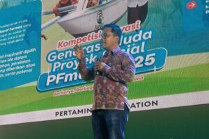 Foto Direktur Operasi Pertamina Foundation Yulius Setiawan Bulo saat melakukan sosialisasi Inovasi Generasi Muda Proyek Sosial PFmuda 2025