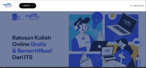 Tampilan antarmuka laman learning.its.ac.id yang digunakan sebagai media pembelajaran interaktif bagi maba dalam rangkaian PKKMB 2025
