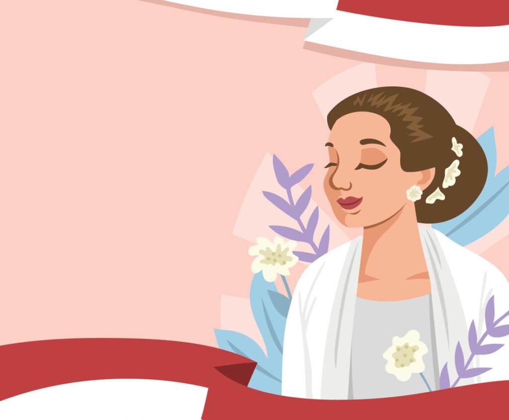 Ilustrasi Kartini yang melambangkan perjuangan perempuan (Sumber: freevector.com)