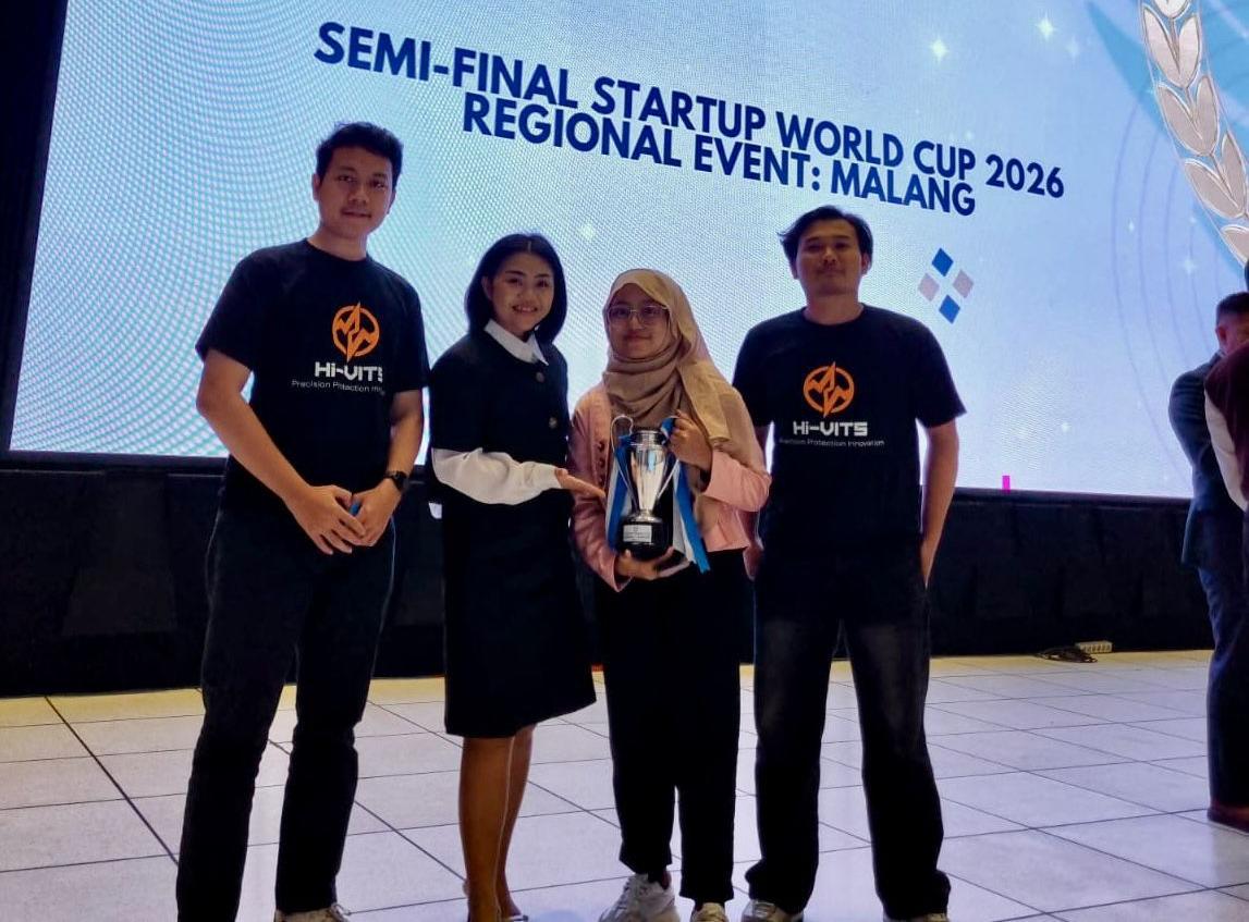 Tim Hi-VITS dari ITS yang berhasil meraih juara Regional Malang Startup World Cup (SWC) 2026 dan akan berlanjut pada kompetisi tingkat internasional di Silicon Valley, Amerika Serikat