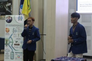 Gambar Dicka Elkana Putra mempresentasikan inovasi ECHO-RICE di ajang esai N-PLANTIC 2026