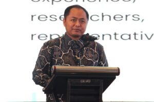 Gambar Ketua Pelaksana GeoICON 2026 Dr Muhammad Aldila Syariz ST MS PhD menyampaikan sambutannya pada gelaran GeoICON 2026