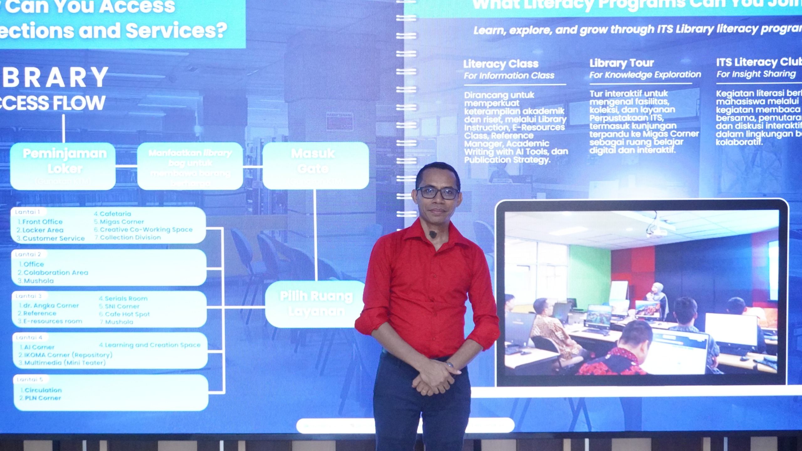 Gambar Direktur IT Dili Institute of Technology Dr Edio Da Costa BCs Mcs dalam kunjungan in bound ke ITS