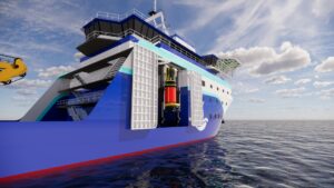 Visualisasi bagian ROV Deployment System MV. VANTARA NAWA, rancangan Tim Nawasena ITS