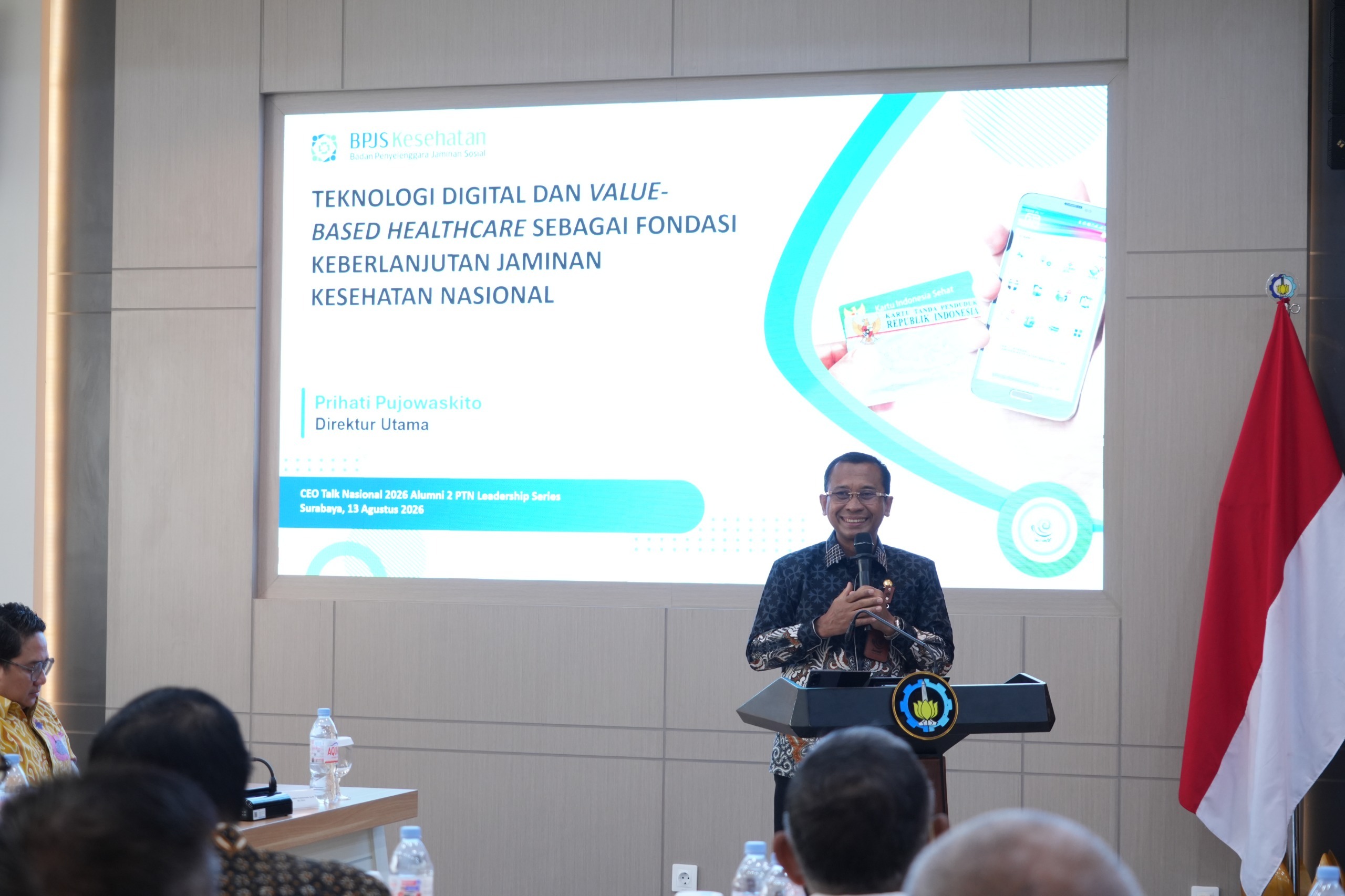 Direktur Utama BPJS Kesehatan RI Mayjen TNI (Purn) Dr dr Prihati Pujowaskito hadir dalam panel diskusi CEO Talk Nasional (13/8).