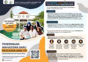 Penerimaan Mahasiswa Baru Pascasarjana ITS Semester Genap 2021/2022