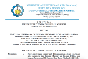 PENGUMUMAN KELULUSAN PROGRAM PASCASARJANA GELOMBANG 1 2022/2023