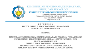 PENGUMUMAN HASIL SELEKSI PENERIMAAN CALON MAHASISWA BARU SKEMA BEASISWA FRESH GRADUATE