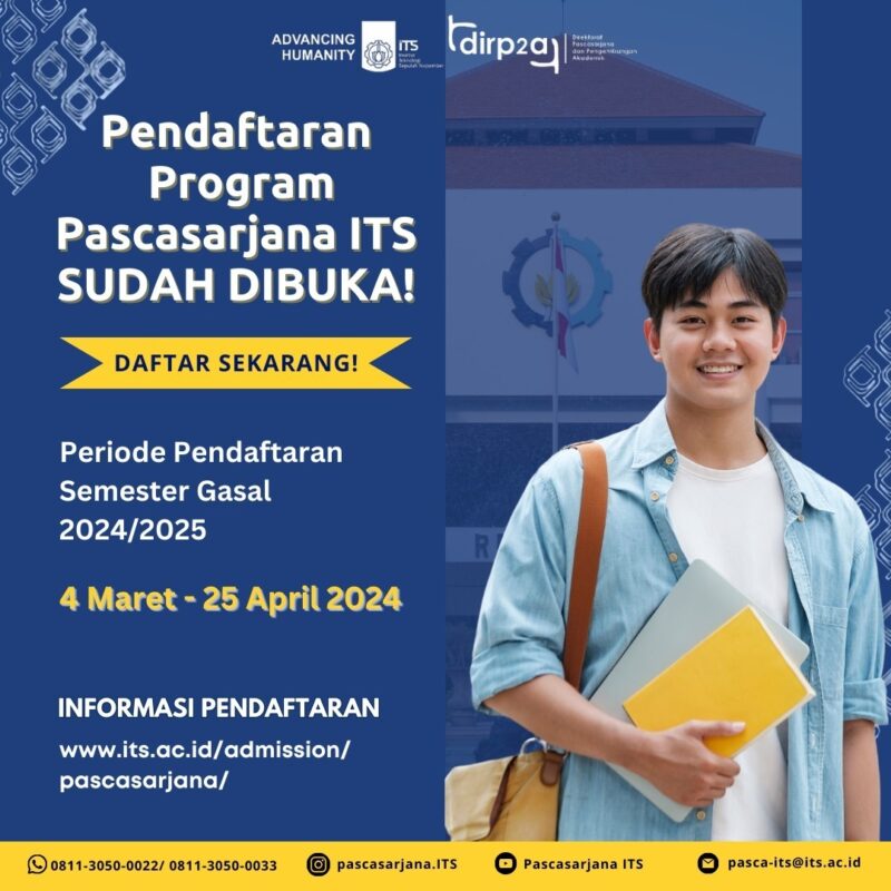 pendaftaran program pascasarjana ITS semester asal 2024-2025