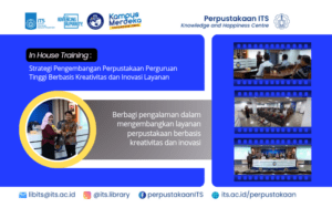 Peserta in house training Perpustakaan ITS sedang mengikuti sesi diskusi mengenai transformasi digital.