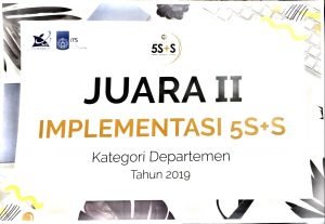 Juara II Implementasi 5S+S Kategori Departemen Tingkat ITS Tahun 2019