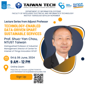 Lecture Series Form Adjunct Professor, Prof. Shuo-Yan Chou, NTUST Taiwan