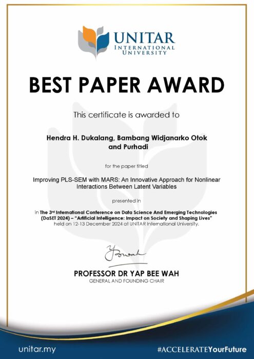 Best Paper DaSET 2024_Hendra Dukalang, UNITAR International University 12-13 Des 2024