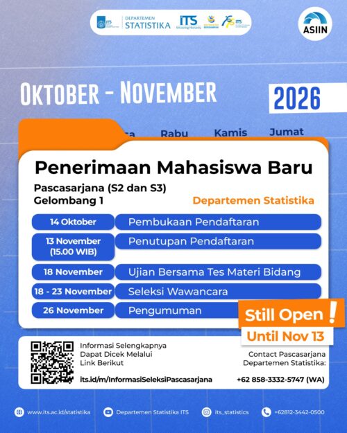 PMB Pascasarjana Departemen Statistika Gelombang I 2026