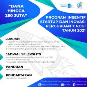 Program Insentif Startup dan Inovasi Perguruan Tinggi Tahun 2021