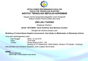 Sidang Promosi Doktor Umi Laili Yuhana