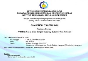 Sidang Terbuka Promosi Doktor Syahfrizal Tahcfulloh
