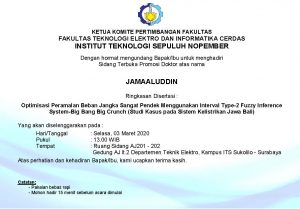 Sidang Terbuka Promosi Doktor Jamaaluddin