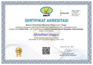 Sertifikat akreditasi teknik fisika