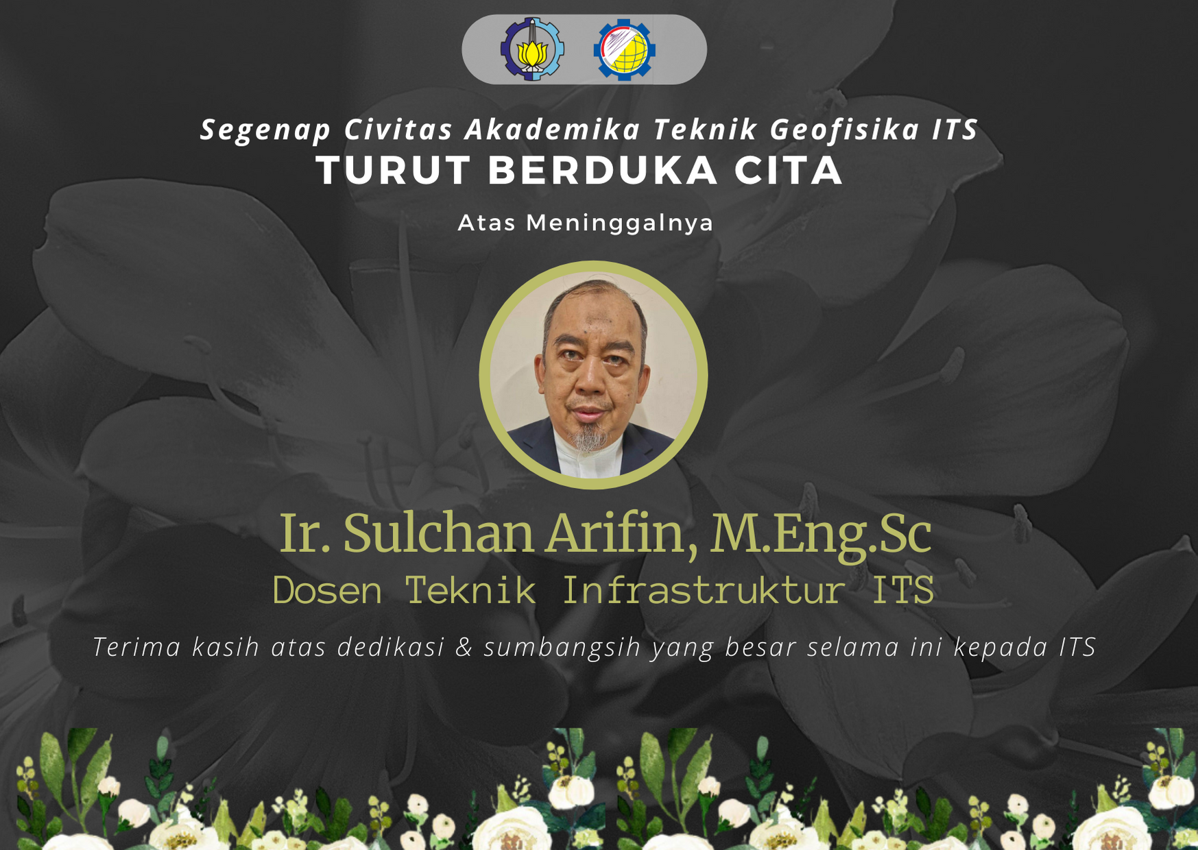 Civitas Akademik Teknik Geofisika ITS Turut Berduka Cita atas