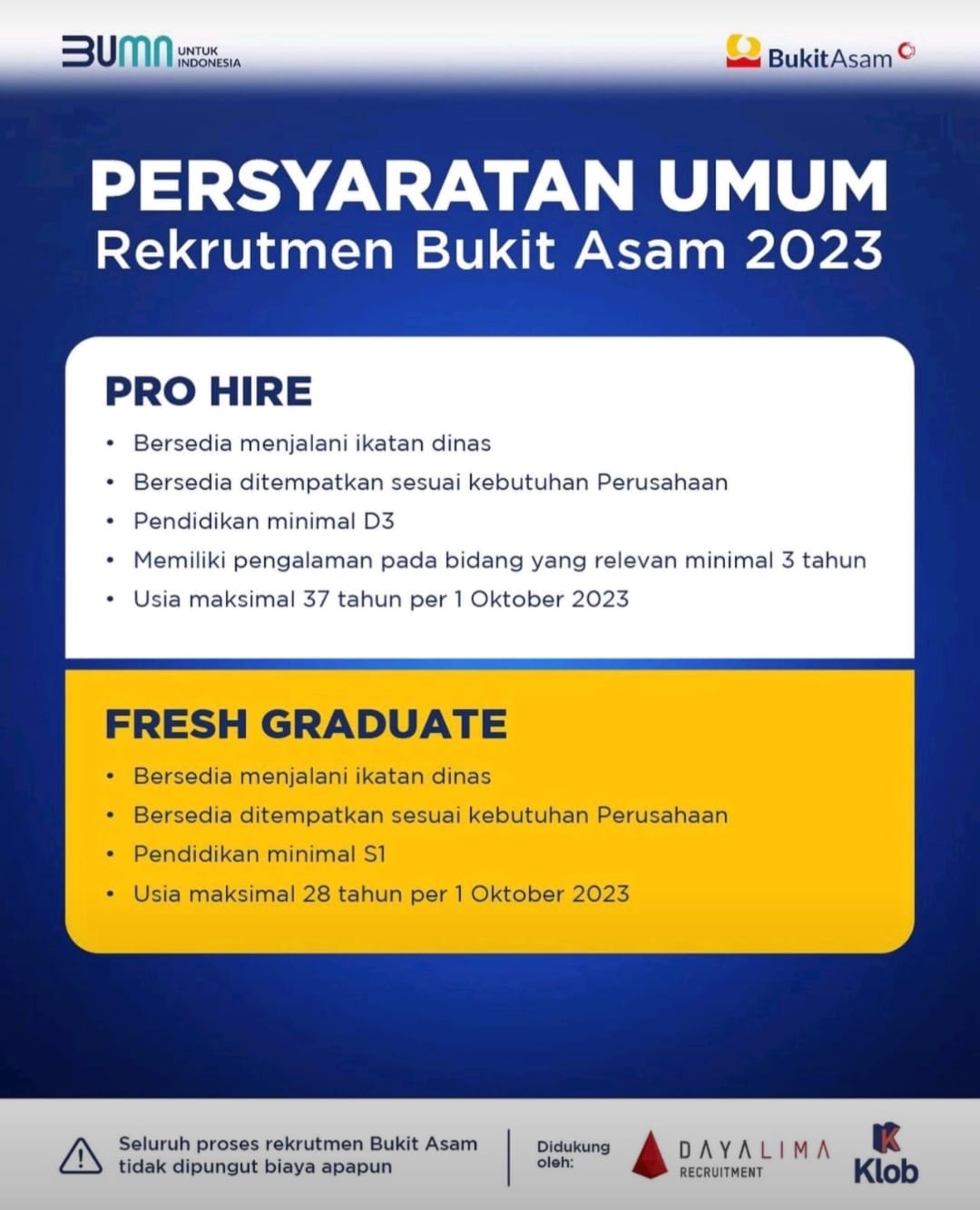 Open Recruitment oleh PT Bukit Asam - Departemen Teknik Geofisika