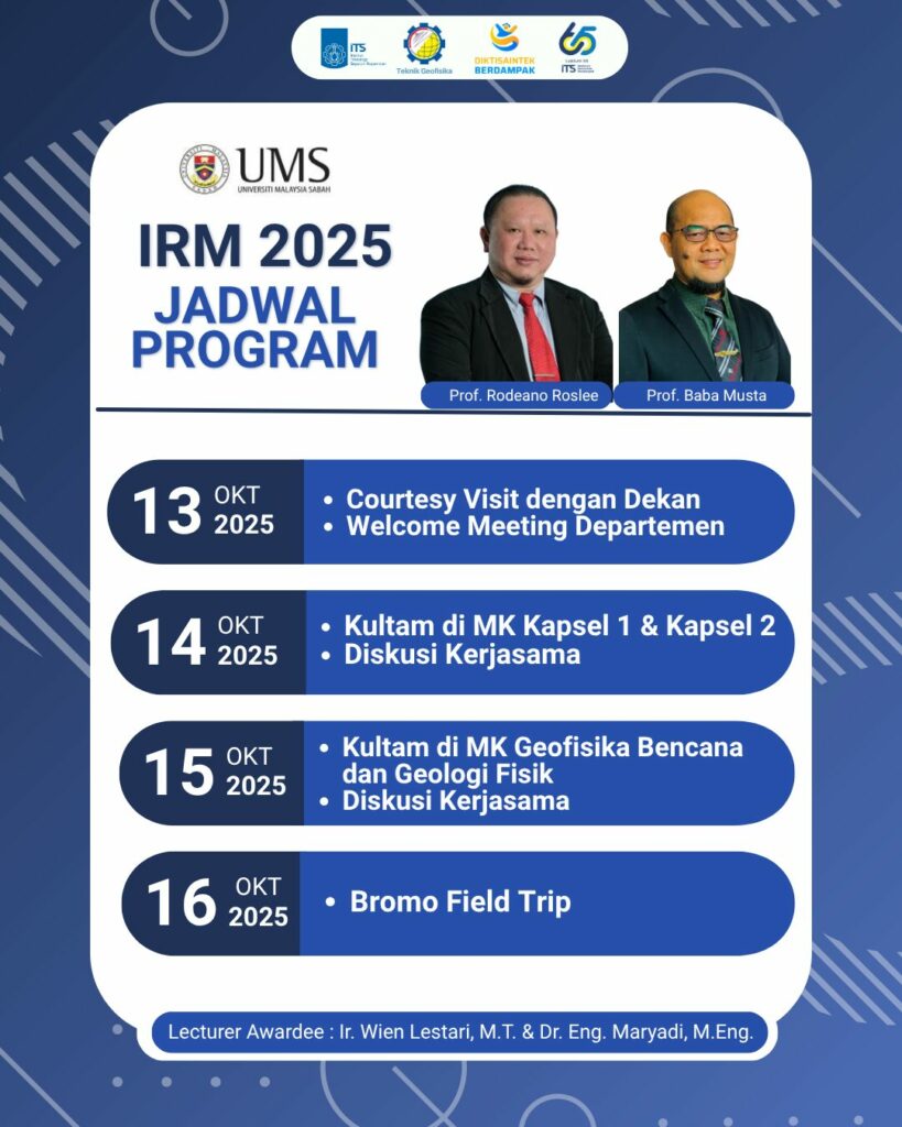 Prof Rodeano Teknik Geofisika ITS Undang 2 Professor dari Universiti Malaysia Sabah ...