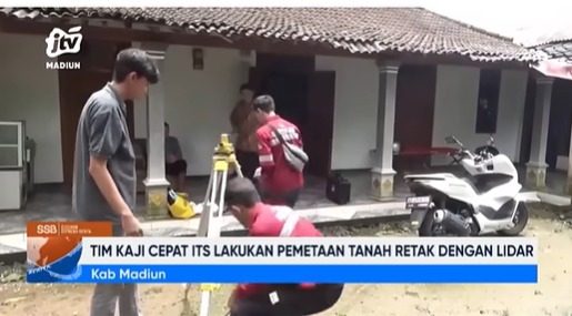 Tim Kaji Cepat ITS Lakukan Pemetaan Tanah Retak Dengan Lidar