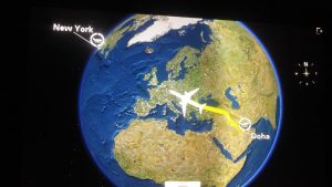 Pertama Jakarta-New York via Doha, malam terus, sampai subuh 2 kali