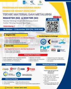 PENDAFTARAN S2 & S3 TEKNIK MATERIAL DAN METALURGI ITS