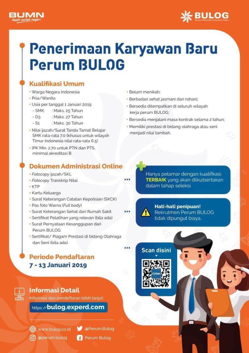 Lowongan Pekerjaan Bulog BUMN - Departemen Teknik Mesin Industri