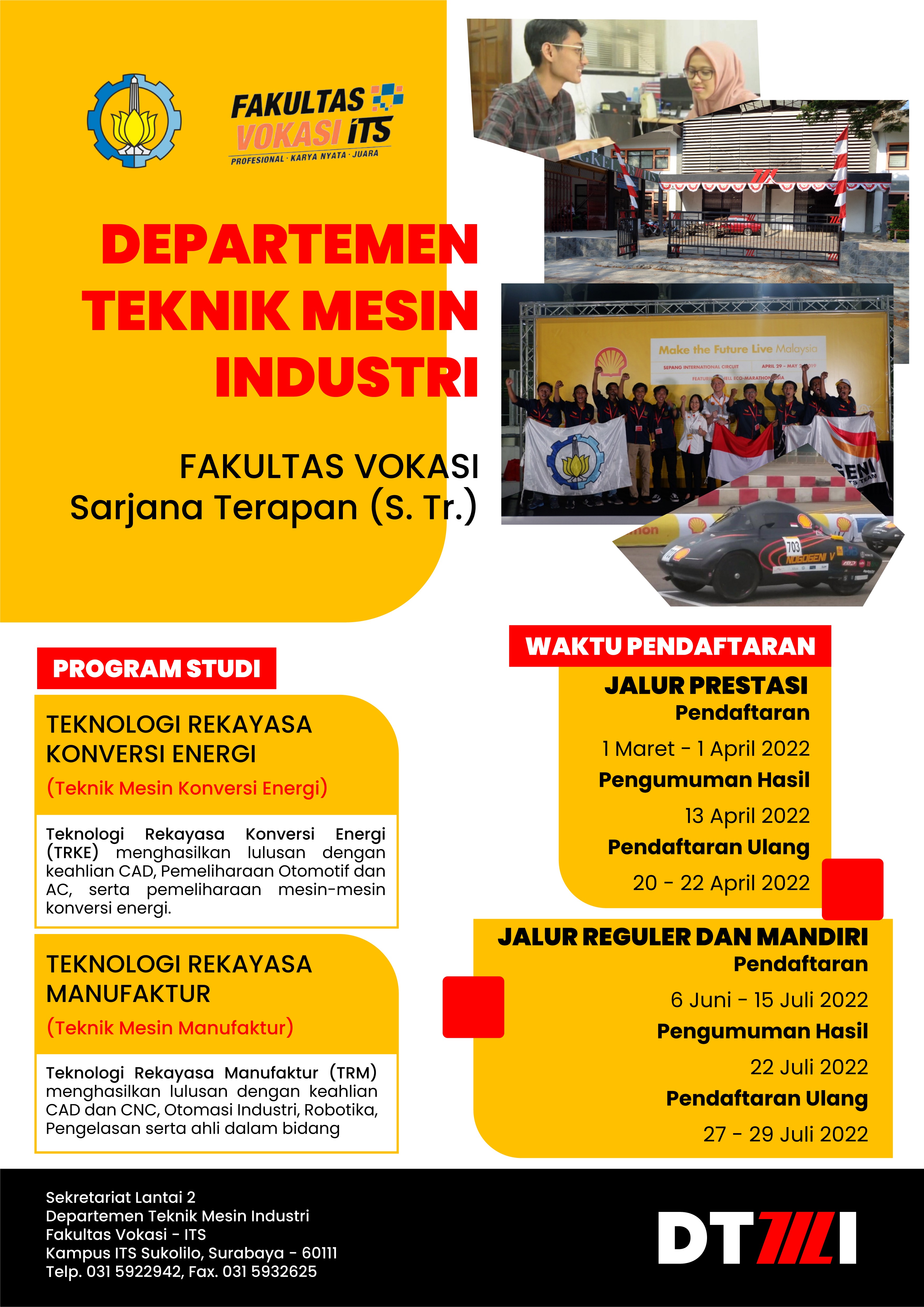 Poster Sarjana Terapan Teknologi Rekayasa Manufaktur - Departemen Teknik Mesin